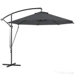 Outsunny Umbrelă de Grădină Rotundă Inclinabilă și Rotativă, Manivelă și Protecție UPF 50+, Ø3 m, Gri Închis