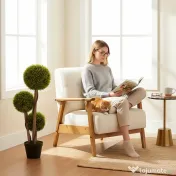 HOMCOM Set 2 Plante de Buxus Artificiale cu 3 Sfere, cu Ghiveci și Bază Întărită, Înălțime 90 cm, pentru Interior și Exterior | Aosom Romania 
