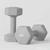 SPORTNOW Set 2 Ganterele Hexagonale de 2x6 kg din Metal și Plastic, 2 Ganterele cu Mânere Antiderapante, 22x10x10 cm, Gri | Aosom Romania 
