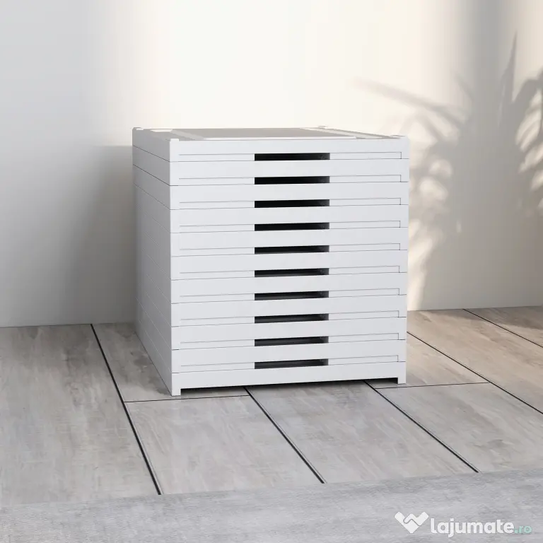 HOMCOM Pantofar Pliabil Slim, Modular, cu 10 Cutii pentru Pantofi, Economisire Spațiu, Fără Montaj, Alb | Aosom Romania