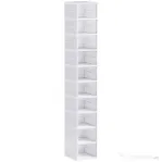HOMCOM Pantofar Pliabil Slim, Modular, cu 10 Cutii pentru Pantofi, Economisire Spațiu, Fără Montaj, Alb