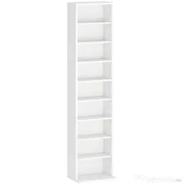 HOMCOM Unitate de Stocare pentru 260 de CD-uri/120 de DVD-uri - Alb | Aosom Romania
