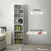 HOMCOM Unitate de Stocare pentru 260 de CD-uri/120 de DVD-uri - Alb | Aosom Romania 
