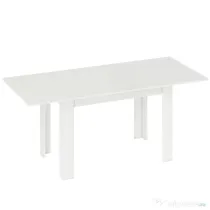 HOMCOM Masă extensibilă 140-180x80cm, albă, pentru 6-8 persoane, pentru spații mici | Aosom Romania
