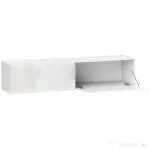 HOMCOM Dulap TV Suspendat pentru Televizoare de 45"-55"-65" cu 2 dulapuri și uși rabatabile, 140x33x29.8 cm, alb