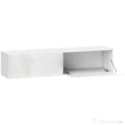 HOMCOM Dulap TV Suspendat pentru Televizoare de 45"-55"-65" cu 2 dulapuri și uși rabatabile, 140x33x29.8 cm, alb 