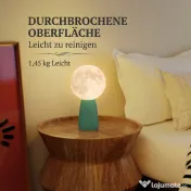 HOMCOM Lampă de Masă cu 3 Culori în Formă de Lună, din ABS Alb și Verde Închis | Aosom Romania