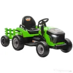 AIYAPLAY Tractor electric pentru copii cu remorcă detașabilă și telecomandă, din plastic și metal, 139x58x55 cm, verde