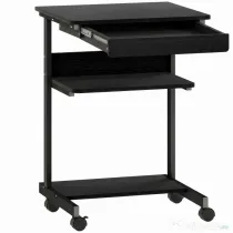 HOMCOM Birou PC cu Sertar Glisant și 2 Rafturi Deschise Negru | Aosom Romania
