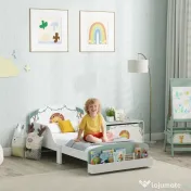 AIYAPLAY Pat pentru Copii cu Spațiu de Depozitare și Design Leu, 3-8 Ani | Aosom Romania