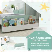 AIYAPLAY Pat pentru Copii cu Spațiu de Depozitare și Design Leu, 3-8 Ani | Aosom Romania