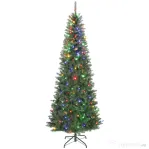 HOMCOM Brad de Crăciun de 210 cm cu 350 de lumini albe și colorate, 9 moduri de iluminare