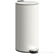 HOMCOM Coș de gunoi 30 L cu capac soft-close, metal și PP, crem | Aosom Romania