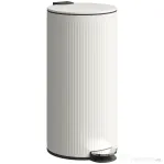 HOMCOM Coș de gunoi 30 L cu capac soft-close, metal și PP, crem
