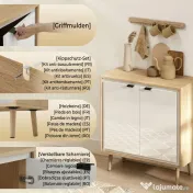 HOMCOM Dulap Modern cu 2 Uși și Raft Reglabil 72x35x77cm Alb și Stejar | Aosom Romania 