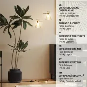 HOMCOM Lampă de podea modernă cu 2 lumini și capete reglabile, întrerupător cu pedală, aur | Aosom Romania