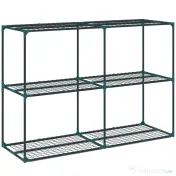 Outsunny Suport Vertical pentru Plante cu 3 Niveluri din Oțel și Plastic, Suport Ghivece pentru Interior și Exterior, Grădină, Balcon, 143x48x100 cm, Verde Închis | Aosom Romania