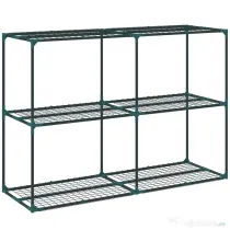 Outsunny Suport Vertical pentru Plante cu 3 Niveluri din Oțel și Plastic, Suport Ghivece pentru Interior și Exterior, Grădină, Balcon, 143x48x100 cm, Verde Închis | Aosom Romania