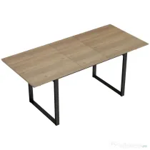 HOMCOM Masă de Luat Masa Extensibilă pentru 6-8 Persoane cu Panouri Detașabile, 140-180cm Masă Rectangulară Extensibilă cu Bază din Oțel, Stil Industrial, pentru Sufragerie, Culoare Lemn | Aosom Romania