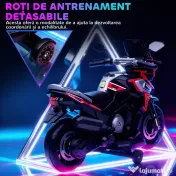 AIYAPLAY Motocicletă Electrică pentru Copii 18-36 Luni, 6V Motocicletă Electrică pentru Copii cu Roți Detașabile, Faruri, Muzică, 2.4 km/h Mini Motocicletă cu Far, Max 30kg, Roșu | Aosom Romania