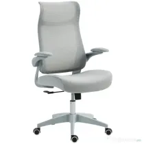 HOMCOM Scaun de birou ergonomic cu cotiere reglabile și tetieră, gri | Aosom Romania
