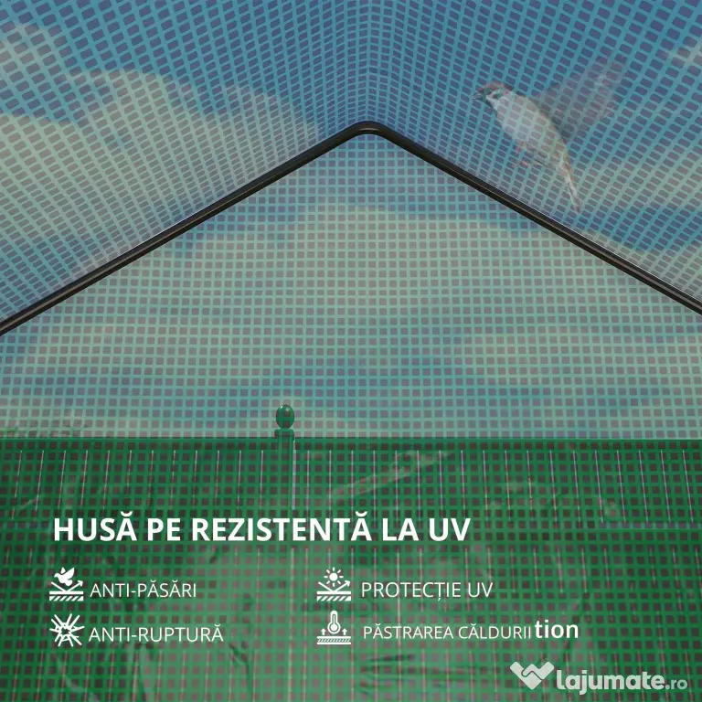 Outsunny Seră de Grădină 143 x 73 x 195 cm cu Rafturi cu 2 Etaje, Verde | Aosom Romania