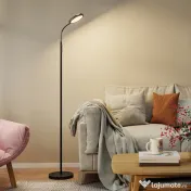 HOMCOM Lampă de Podea LED cu Telecomandă, Cap Rotativ, Reglare Luminozitate și Temperatură, Negru | Aosom Romania 