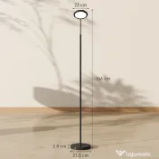 HOMCOM Lampă de Podea LED cu Telecomandă, Cap Rotativ, Reglare Luminozitate și Temperatură, Negru | Aosom Romania 