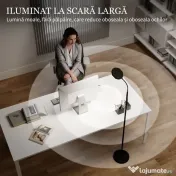 HOMCOM Lampă de Podea LED cu Telecomandă, Cap Rotativ, Reglare Luminozitate și Temperatură, Negru | Aosom Romania 