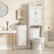 HOMCOM Dulap de Baie Suspendat cu Ușă Fără Mâner, 2 Rafturi Reglabile din Sticlă, Mobilier Suspendat Multifuncțional, 30x23,4x71,2 cm, Alb Lucios | Aosom Romania 