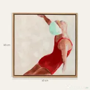 HOMCOM, Set de 2 Tablouri Moderne pe Pânză, Imprimare Artistică, Plastic, 40x40x 3.5 cm, Rosu 