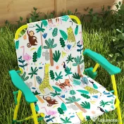 AIYAPLAY Masă de Picnic pentru Copii, Set Masă și Două Scaune Pliabile cu Umbrelă Demontabilă, Tematică Jungle, Mobilier de Exterior pentru Grădină, Terasă, Verde | Aosom Romania 