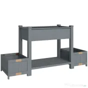 Outsunny Strat Înălțat pentru Grădină, Jardinieră cu Raft, 149x46x76cm, Gri | Aosom Romania 