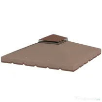 Outsunny Husă de Rezervă pentru Foișor 3x3 m din Grădină, Acoperiș Dublu Rezistent la Apă din Poliester 180g/㎡ Anti-UV 30+ cu 8 Găuri de Drenaj, Cașmir | Aosom Romania