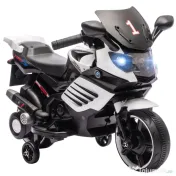 AIYAPLAY Motocicletă electrică pentru copii 18-36 luni, 6V, cu roți detașabile, faruri și muzică, albă | Aosom Romania 