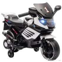 AIYAPLAY Motocicletă electrică pentru copii 18-36 luni, 6V, cu roți detașabile, faruri și muzică, albă | Aosom Romania