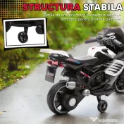 AIYAPLAY Motocicletă electrică pentru copii 18-36 luni, 6V, cu roți detașabile, faruri și muzică, albă | Aosom Romania 