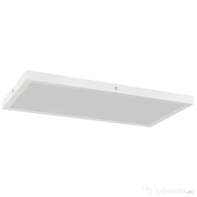HOMCOM Set 2 Plafoniere LED Subțiri și Minimaliste cu Culoare Reglabilă, din Oțel și Plastic, 60x30x3.7 cm, Alb