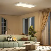 HOMCOM Set 2 Plafoniere LED Subțiri și Minimaliste cu Culoare Reglabilă, din Oțel și Plastic, 60x30x3.7 cm, Alb