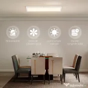 HOMCOM Set 2 Plafoniere LED Subțiri și Minimaliste cu Culoare Reglabilă, din Oțel și Plastic, 60x30x3.7 cm, Alb