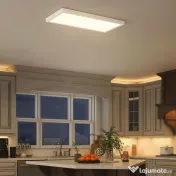 HOMCOM Set 2 Plafoniere LED Subțiri și Minimaliste cu Culoare Reglabilă, din Oțel și Plastic, 60x30x3.7 cm, Alb