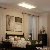 HOMCOM Set 2 Plafoniere LED Subțiri și Minimaliste cu Culoare Reglabilă, din Oțel și Plastic, 60x30x3.7 cm, Alb