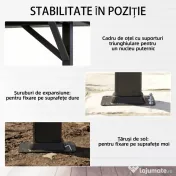 Outsunny Pavilion de Grădină 3,8x3 m cu Perdele, Plasă de Țânțari, Cârlige, Pavilion de Exterior cu Acoperiș Dublu, Orificii de Drenaj, Structură Metalică, pentru Grădină, Terasă, Petreceri, UV30+, Gri Închis | Aosom Romania 