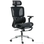 HOMCOM Scaun de Birou Ergonomic din Plasă cu Cotiere, Tetieră, Spătar Reglabil, Funcție Legănare, Negru