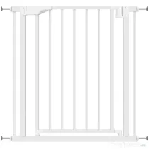PawHut Poartă de Siguranță pentru Copii și Animale, Poartă pentru Câini cu Închidere Automată, Deschidere în Ambele Direcții, Montare prin Presiune, 76-82x76 cm, Alb | Aosom Romania