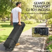 Outsunny Pavilion 3x4,3m, Acoperiș UPF50+, Pereți, Geantă cu Roți, Tenda Grădină, Maro Nisipiu | Aosom Romania 