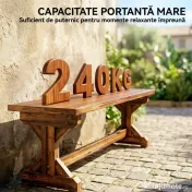 Outsunny Bancă de Grădină cu 2 Locuri din Lemn de Brad cu Bază în Formă de X, Bancă Rustică pentru Exterior Fără Spătar, pentru Patio, Verandă, Balcon, 114L x 40l x 46h cm, Finisaj Carbonizat | Aosom Romania