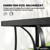 Outsunny Set de Prânz Grădină cu Orificiu pentru Umbrelă, Masă, Scaune pentru 4, Gri Deschis | Aosom Romania 