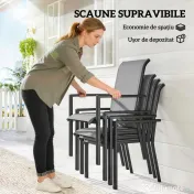 Outsunny scaune și masă de exterior din lemn și metal | Aosom Romania 