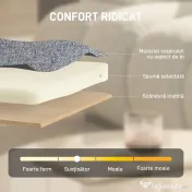 HOMCOM Fotoliu Rotativ de Living din Material Tip In, Fotoliu fără Brațe cu Șezut Spațios și Picioare din Metal, Gri Deschis | Aosom Romania 